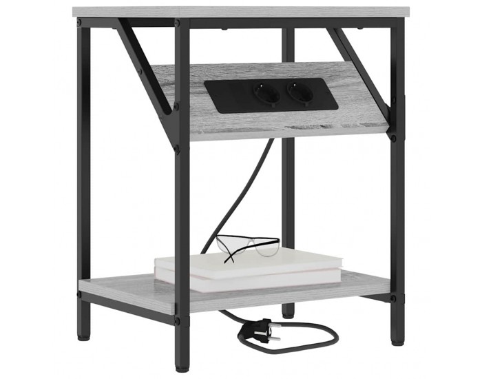 Sonata H Нощно шкафче 2 pcs Сив сонома 38 x 30 x 48 см Инженерно дърво
