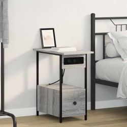 Sonata H Нощен шкаф Сив сонома 60 x 30 x 61 см Инженерно дърво - Noptiere