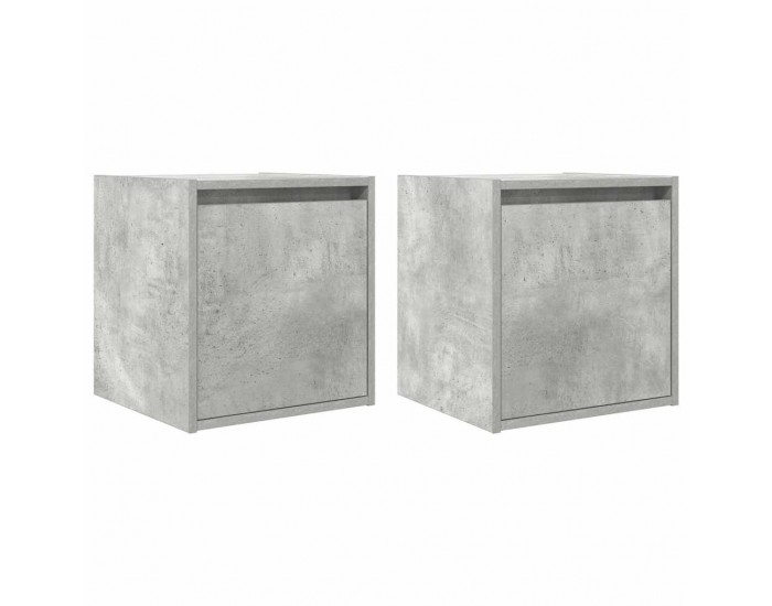Sonata H Нощни шкафчета за стенен монтаж 2 бр бетонно сиви 38x34x40 см