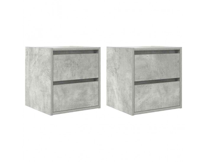 Sonata H Нощни шкафчета за стенен монтаж 2 бр бетонно сиви 38x34x40 см