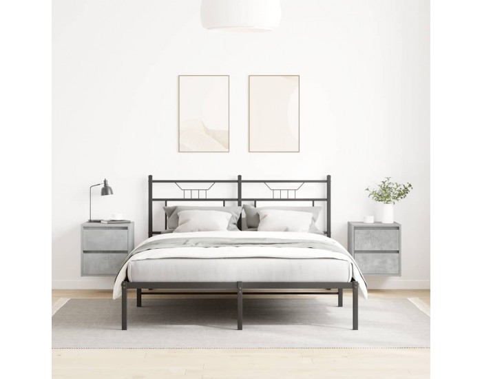 Sonata H Нощни шкафчета за стенен монтаж 2 бр бетонно сиви 38x34x40 см