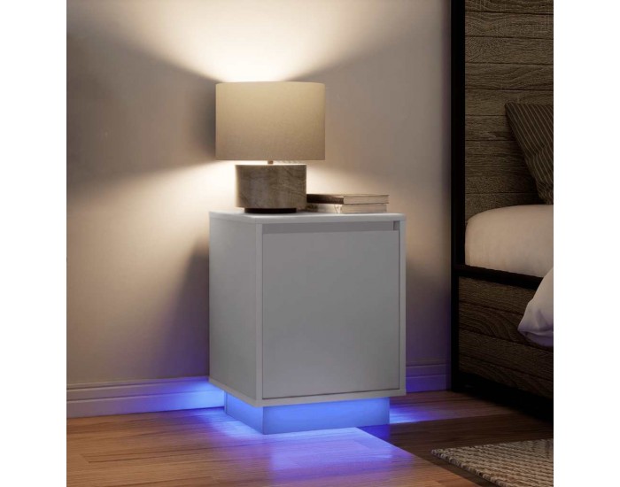 Sonata H Нощно шкафче с LED осветление бяло 38x34x50 cm