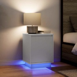 Sonata H Нощни шкафчета с LED осветление 2 бр., бели 38x34x50 cm - Noptiere