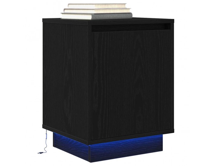 Sonata H Нощно шкафче с LED осветление черно 38x34x50 cm