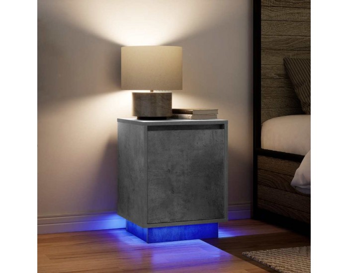 Sonata H нощно шкафче с LED осветление Бетон сив 38x34x50 cm