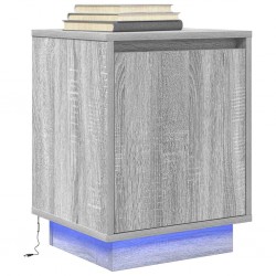 Sonata H Нощен шкаф с LED осветление Grey Sonoma 38x34x50 cm - Noptiere