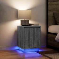 Sonata H Нощни шкафчета с LED осветление 2 бр. сиво Сонома 38x34x50 см - Noptiere