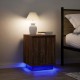 Sonata H Нощен шкаф с LED осветление Кафяв дъб 38x34x50 cm