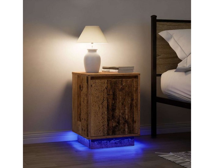 Sonata H Нощно шкафче с LED осветление Старо дърво 38x34x50 cm