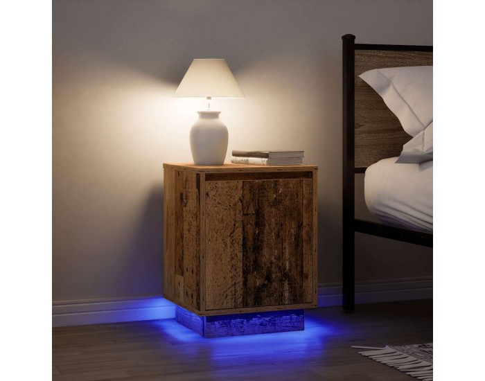 Sonata H Нощни шкафчета с LED осветление 2 бр. старо дърво 38x34x50 cm