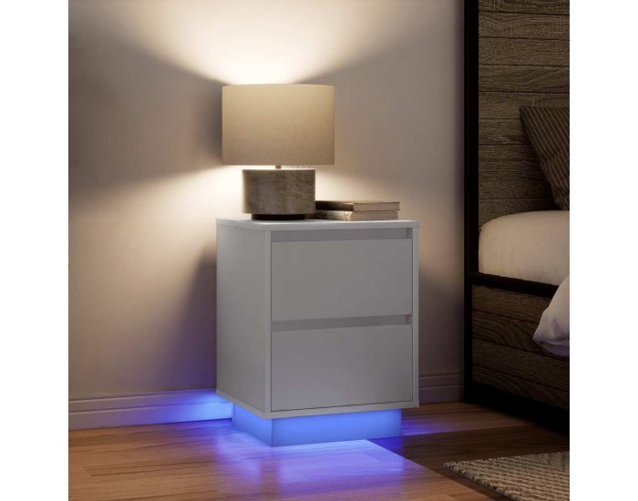 Sonata H Нощно шкафче с LED осветление бяло 38x34x50 cm