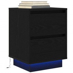 Sonata H Нощно шкафче с LED осветление черно 38x34x50 cm - Noptiere
