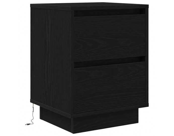 Sonata Noptiera cu lumini LED Negru 38x34x50 cm