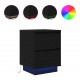 Sonata Noptiera cu lumini LED Negru 38x34x50 cm