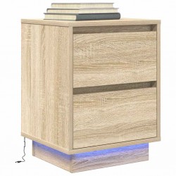 Sonata H Нощен шкаф с LED осветление Дъб Сонома 38x34x50 cm - Noptiere