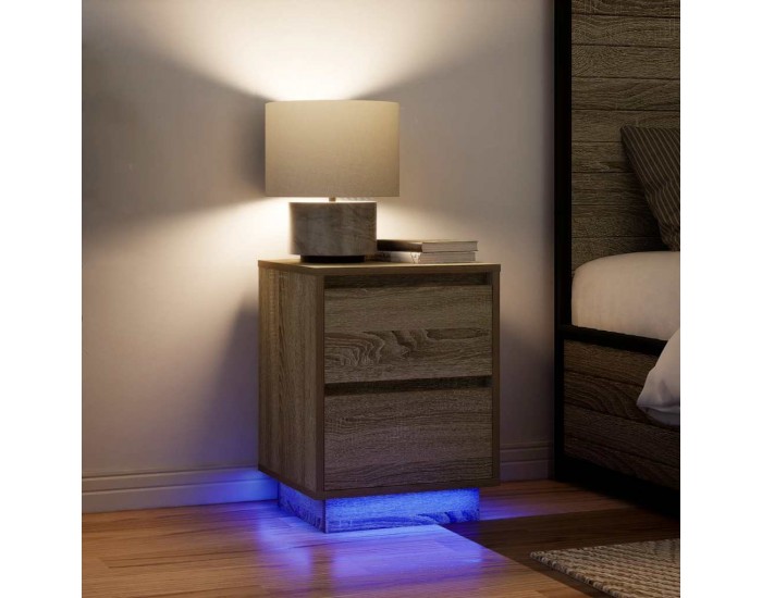 Sonata H Нощен шкаф с LED осветление Дъб Сонома 38x34x50 cm