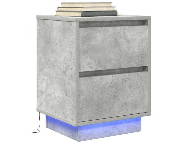 Sonata H нощно шкафче с LED осветление Бетон сив 38x34x50 cm