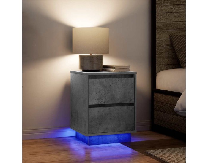 Sonata H нощно шкафче с LED осветление Бетон сив 38x34x50 cm