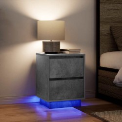 Sonata H Нощни шкафчета с LED осветление 2 бр., бетонно сиво 38x34x50 cm - Noptiere