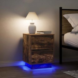 Sonata H Нощни шкафчета с LED осветление 2 броя опушен дъб 38x34x50 cm - Noptiere