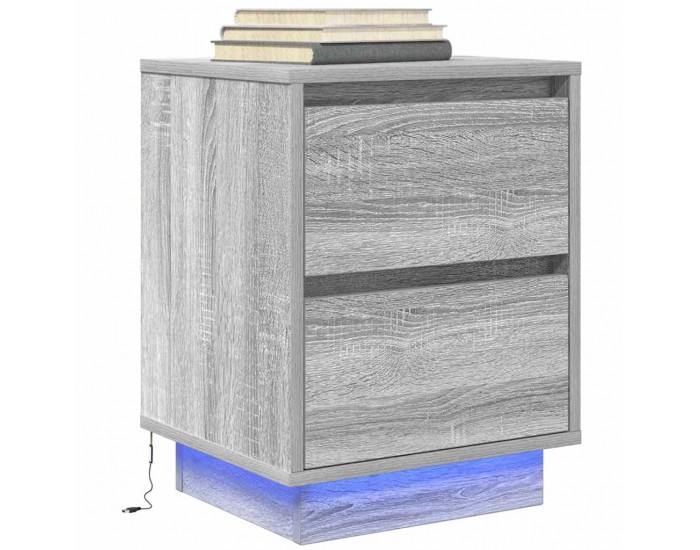 Sonata H Нощен шкаф с LED осветление Grey Sonoma 38x34x50 cm