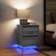 Sonata H Нощен шкаф с LED осветление Grey Sonoma 38x34x50 cm