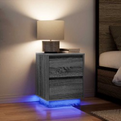 Sonata H Нощни шкафчета с LED осветление 2 бр. сиво Сонома 38x34x50 см - Noptiere