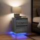 Sonata H Нощни шкафчета с LED осветление 2 бр. сиво Сонома 38x34x50 см