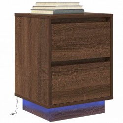 Sonata H Нощен шкаф с LED осветление Кафяв дъб 38x34x50 cm - Noptiere
