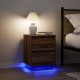Sonata H Нощен шкаф с LED осветление Кафяв дъб 38x34x50 cm