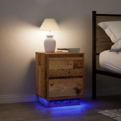 Sonata H Нощни шкафчета с LED осветление 2 бр. старо дърво 38x34x50 cm - Noptiere