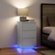 Sonata H Нощно шкафче с LED осветление бяло 38x34x65 cm