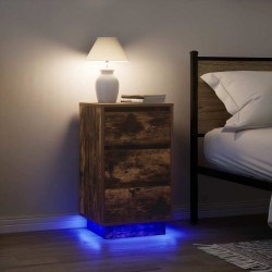 Sonata H Нощен шкаф с LED осветление опушен дъб 38x34x65 cm - Noptiere