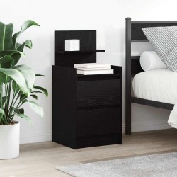 Sonata H Нощни шкафчета с 2 чекмеджета 2 бр., черно 38x34x80 см - Noptiere