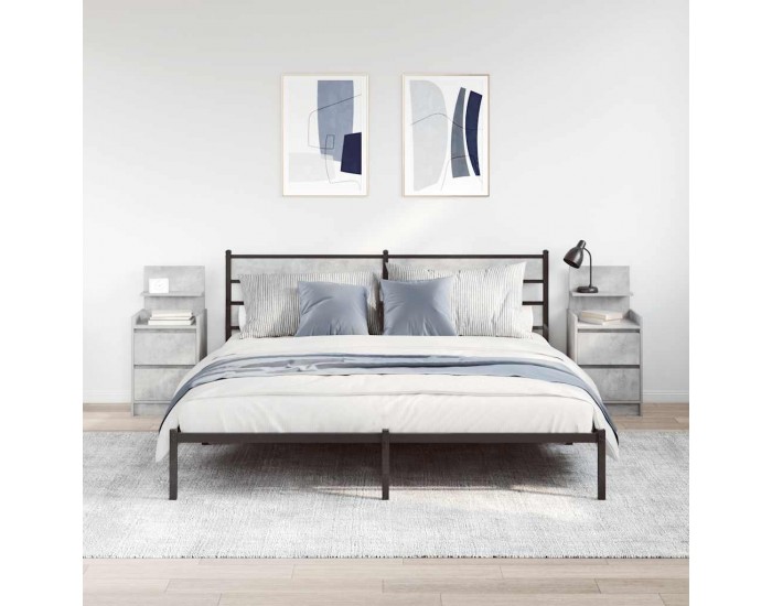 Sonata H Нощни шкафчета с 2 чекмеджета 2 бр., бетонно сив 38x34x80 см