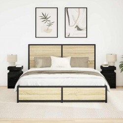 Sonata H Нощно шкафче с 2 pcs Черен дъб 35 x 39 x 55 см Инженерно дърво - Noptiere
