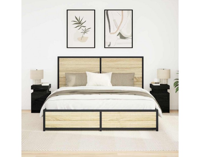 Sonata H Нощно шкафче с 2 pcs Черен дъб 35 x 39 x 55 см Инженерно дърво