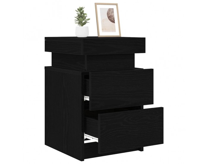 Sonata H Нощно шкафче с 2 pcs Черен дъб 35 x 39 x 55 см Инженерно дърво