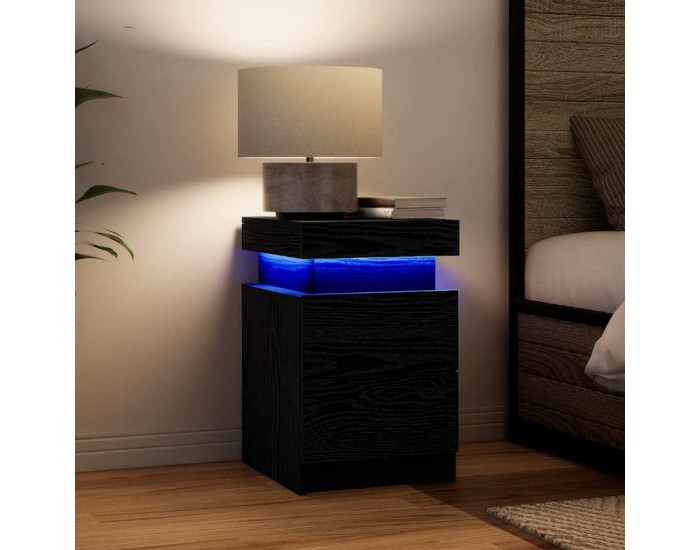 Sonata H Нощно шкафче с 2 pcs Черен дъб 35 x 39 x 55 см Инженерно дърво