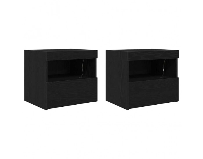 Sonata H Нощно шкафче 2 pcs Черен дъб 50 x 40 x 45 cm Инженерно дърво