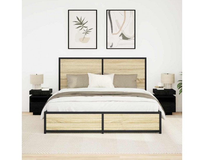 Sonata H Нощно шкафче 2 pcs Черен дъб 40 x 39 x 48.5 см Инженерно дърво