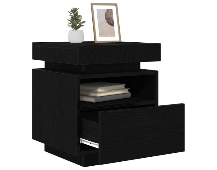 Sonata H Нощно шкафче 2 pcs Черен дъб 40 x 39 x 48.5 см Инженерно дърво