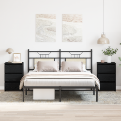 Sonata H Нощен шкаф 2 pcs Черен дъб 40 x 35 x 62.5 см Инженерно дърво - Noptiere