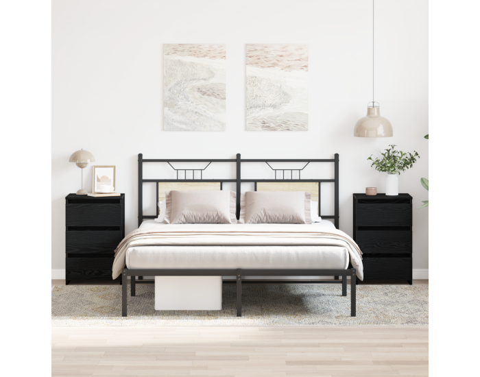 Sonata H Нощен шкаф 2 pcs Черен дъб 40 x 35 x 62.5 см Инженерно дърво