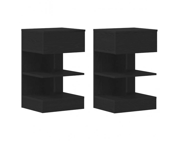 Sonata H Нощен шкаф 2 pcs Черен дъб 40 x 35 x 65 см Инженерно дърво