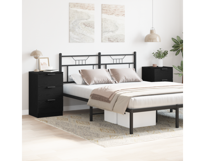 Sonata H Нощен шкаф 2 pcs Черен дъб 40 x 65 x 65 см Инженерно дърво