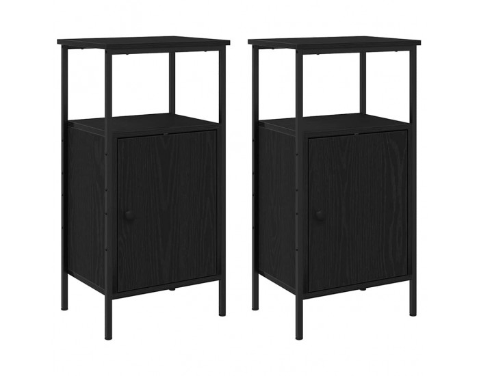 Sonata H Нощен шкаф 2 pcs Черен дъб 41 x 31 x 80 см Инженерно дърво