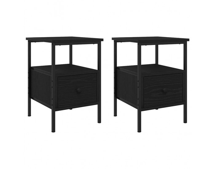Sonata H Нощно шкафче с чекмедже 2 pcs Черен дъб 34 x 36 x 50 см