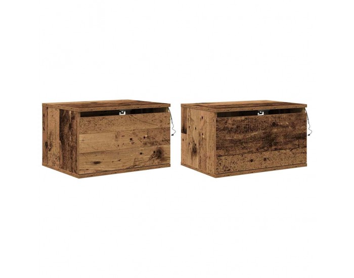 Sonata H Стенен шкаф за нощно шкафче с 2 pcs Старо дърво 50 x 36 x 30 см