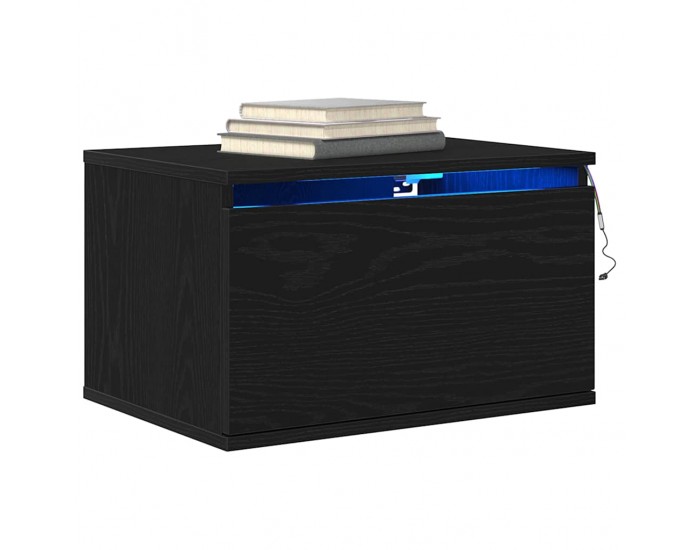 Sonata H Стенен шкаф за нощно шкафче с 2 pcs Черен дъб 50 x 36 x 30 см